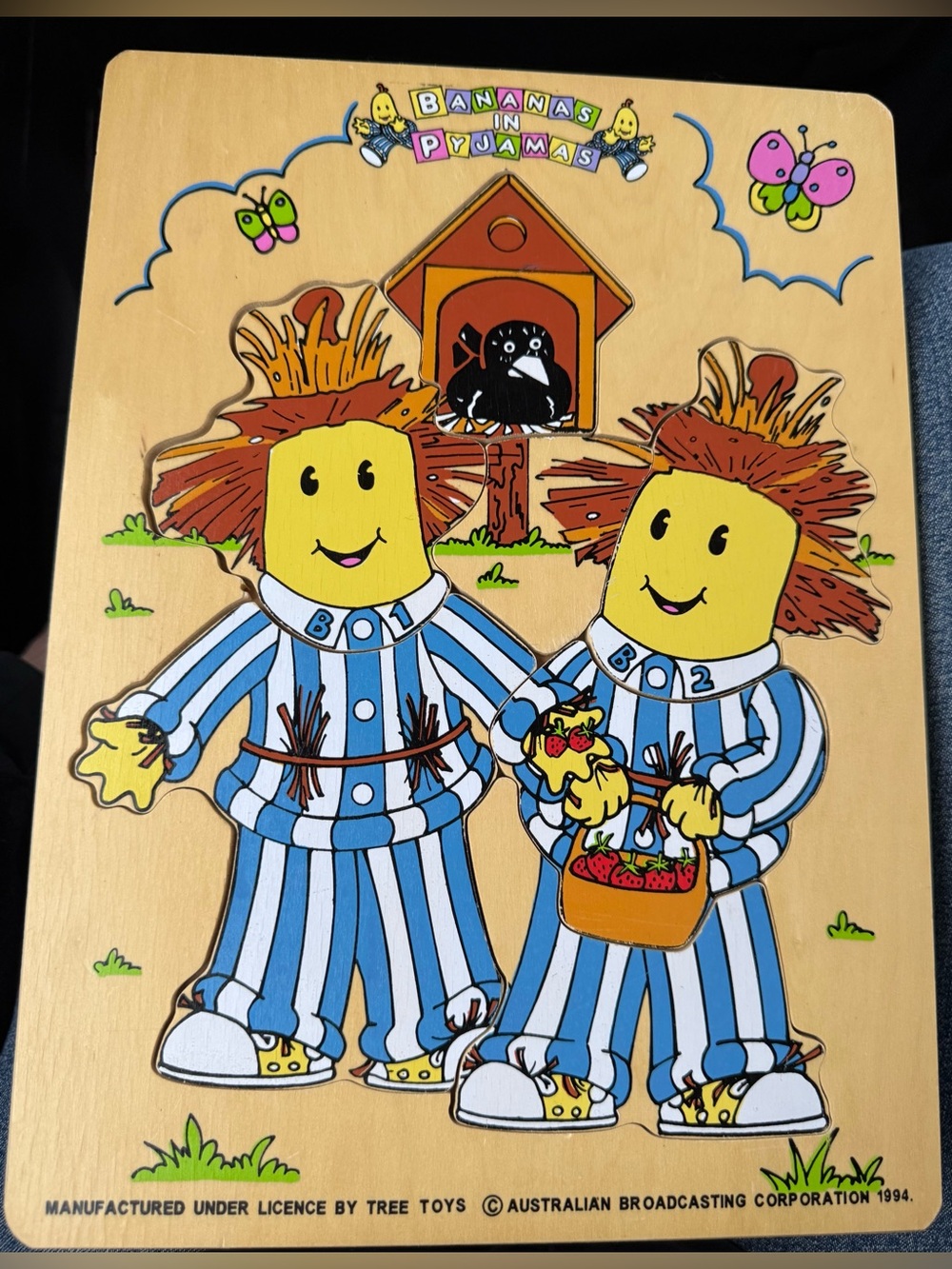 1994 collectible Bananas in Pyjamas wooden puzzle